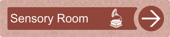 Dementia Friendly Signage Sensory Room Directional Sign Red