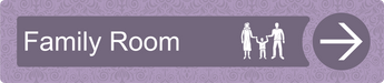 Dementia Friendly Family Room Directional Sign Purple