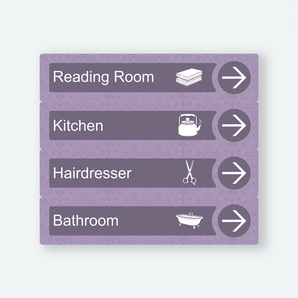 Dementia Friendly Signage Directional Care Home Sign purple