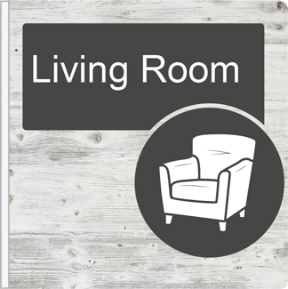 Dementia Friendly Projecting Living Room Sign