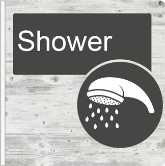 Dementia Friendly Projecting Shower Sign